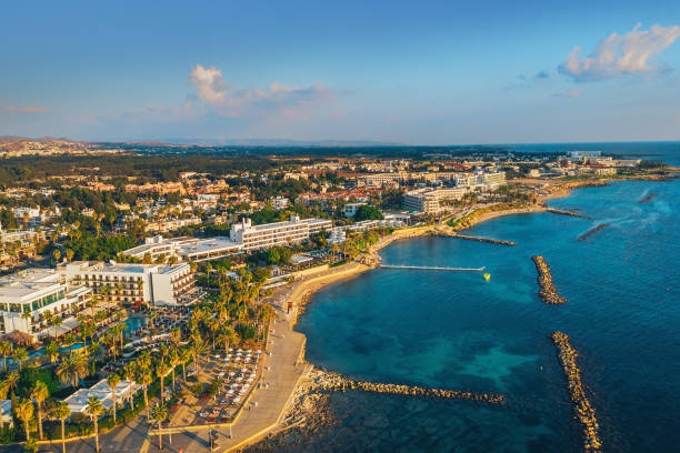 Aerial view of Paphos showing the lifestyle appeal for PR applicants.